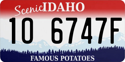 ID license plate 1O6747F