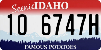 ID license plate 1O6747H