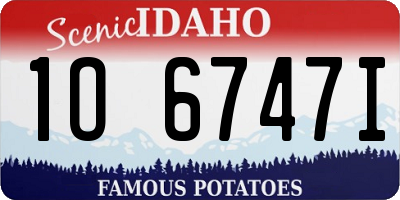 ID license plate 1O6747I