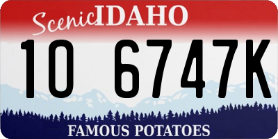 ID license plate 1O6747K