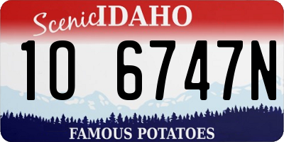 ID license plate 1O6747N