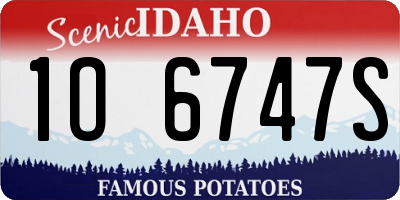 ID license plate 1O6747S