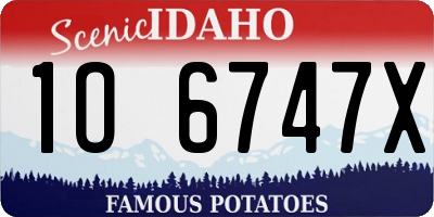 ID license plate 1O6747X