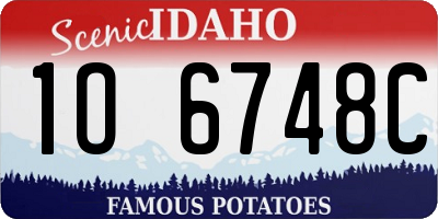 ID license plate 1O6748C