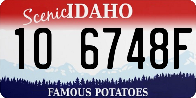 ID license plate 1O6748F