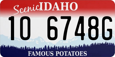 ID license plate 1O6748G