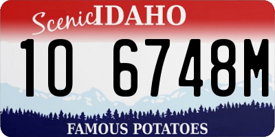 ID license plate 1O6748M
