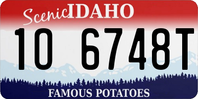 ID license plate 1O6748T