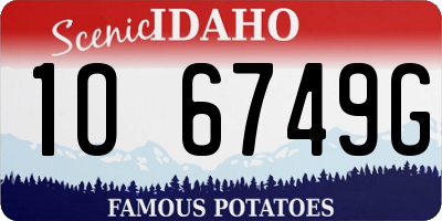 ID license plate 1O6749G