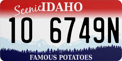 ID license plate 1O6749N
