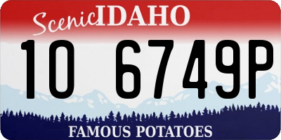 ID license plate 1O6749P
