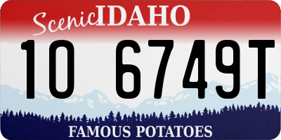 ID license plate 1O6749T
