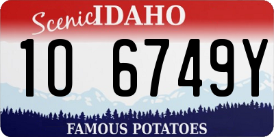 ID license plate 1O6749Y
