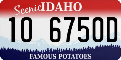 ID license plate 1O6750D