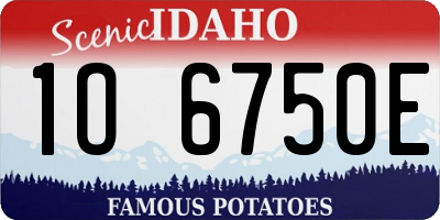 ID license plate 1O6750E