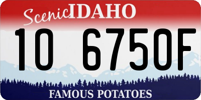 ID license plate 1O6750F