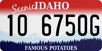 ID license plate 1O6750G