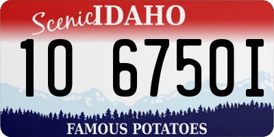 ID license plate 1O6750I