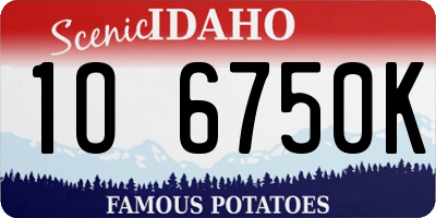 ID license plate 1O6750K
