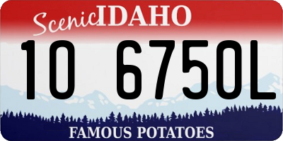 ID license plate 1O6750L
