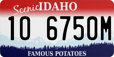 ID license plate 1O6750M