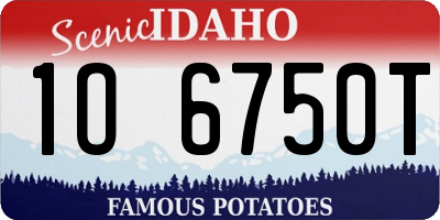 ID license plate 1O6750T