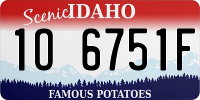 ID license plate 1O6751F