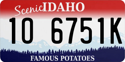 ID license plate 1O6751K
