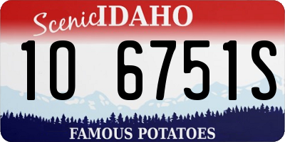 ID license plate 1O6751S