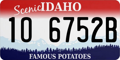 ID license plate 1O6752B