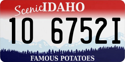 ID license plate 1O6752I