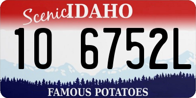 ID license plate 1O6752L
