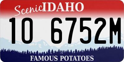 ID license plate 1O6752M