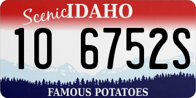 ID license plate 1O6752S