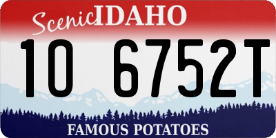 ID license plate 1O6752T