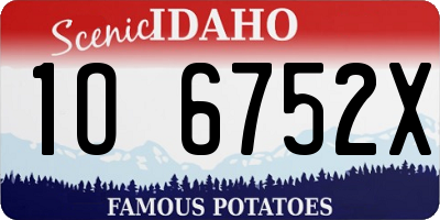 ID license plate 1O6752X