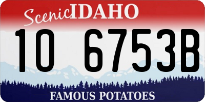 ID license plate 1O6753B