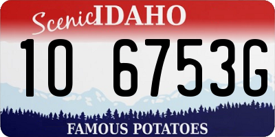 ID license plate 1O6753G