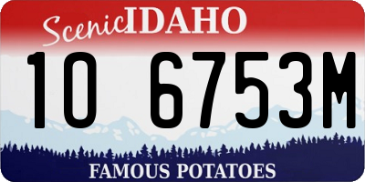 ID license plate 1O6753M