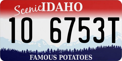ID license plate 1O6753T