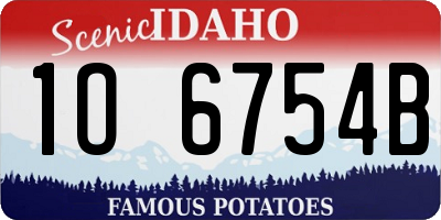 ID license plate 1O6754B