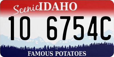 ID license plate 1O6754C