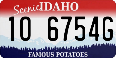 ID license plate 1O6754G