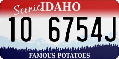 ID license plate 1O6754J