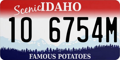 ID license plate 1O6754M