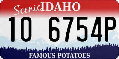 ID license plate 1O6754P