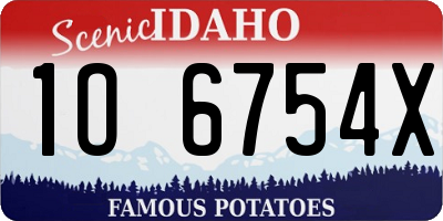 ID license plate 1O6754X