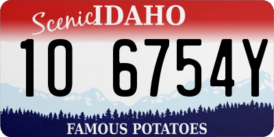ID license plate 1O6754Y
