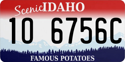 ID license plate 1O6756C