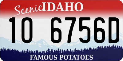 ID license plate 1O6756D
